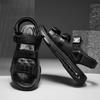 Мода 2025 Новые летние мужские дышащие сандалии Повседневные кожаные плоские дизайнерские туфли Уличная платформа Пляжные сандалии Римские модные кроссовки
