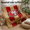 San Francisco 49ers Custom Flannel Throw Blanket Print Your Name Text Soft Warm Blanket Holiday Present