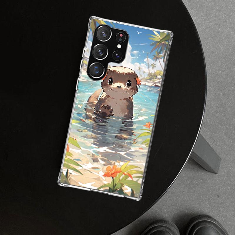 Животное Выдра Милый Мультяшный Чехол для Телефона для Samsung Galaxy S26 S25 Edge S24 S23 Ultra S22 Plus S21 FE S20 + Арт Индивидуальный Fu