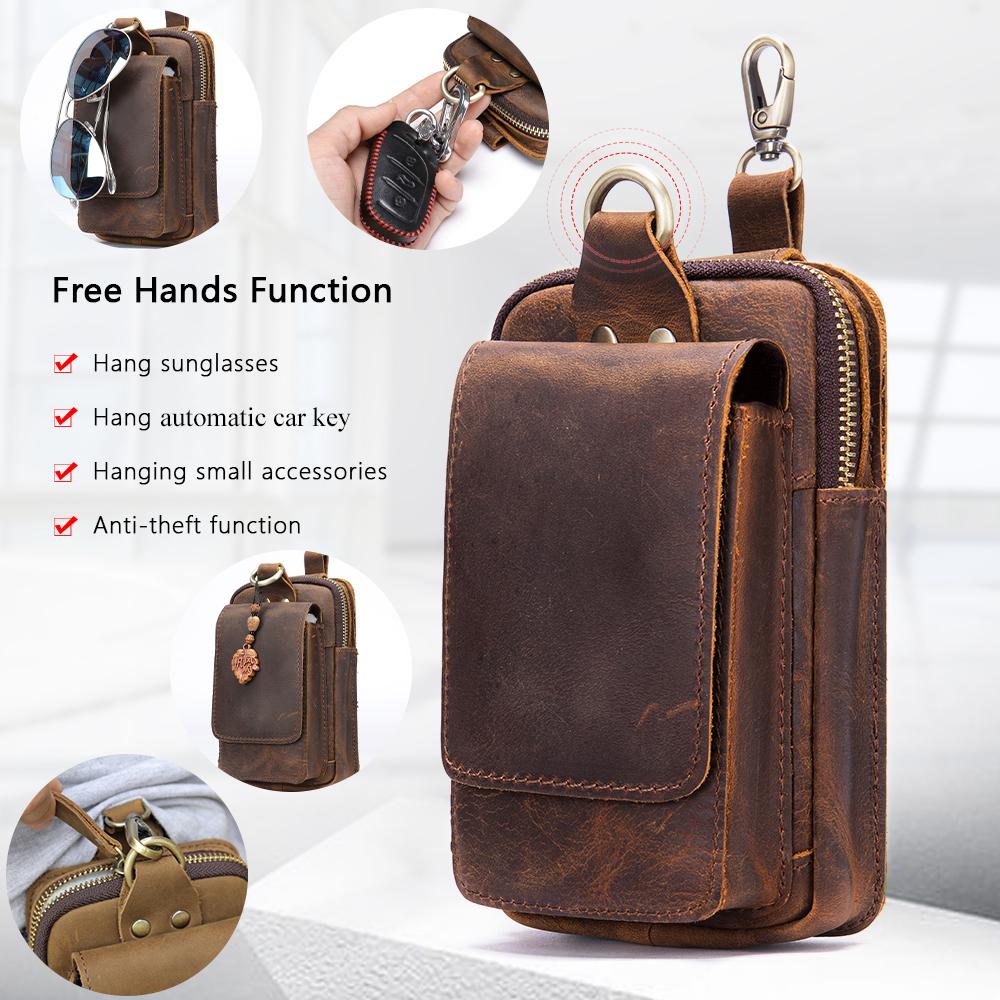 MVA Мужские поясные сумки нагрудные, винтажные, из натуральной кожи, мужская поясная сумка, маленькая набедренная сумка, мужской водонепроницаемый кошелек для телефона, бренд Fanny Man, 7440