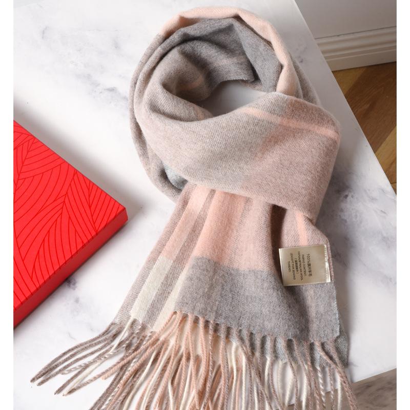 High-end 100 Pure Wool Scarf for Men and Women, Winter Thickened High-end New Camel Shawl Birthday Gift