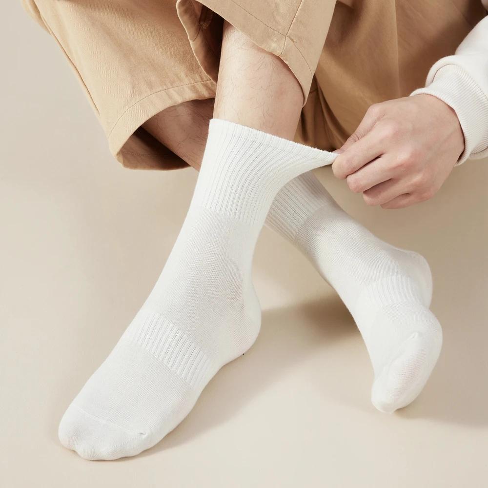 5 пар мужских носков, высокие спортивные носки, нескользящие, высококачественные хлопковые носки, комплект из 5 пар, весенние деловые рабочие носки