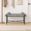 Button Tufted Bench with Cushions Light Gray 110 x 40 x 46 cm Velvet