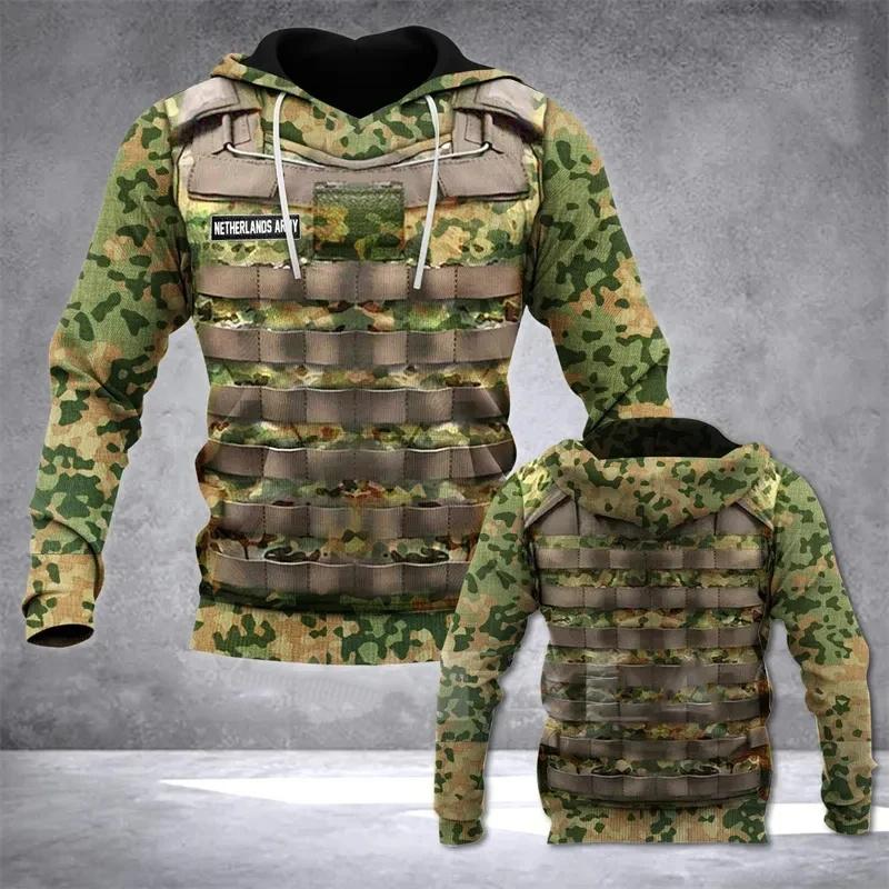 Мужская толстовка с капюшоном 3D-принт Fore Camouflage Hoodis для мужчин Повседневная солдатская форма Оверсайз Толстовки Повседневные уличные свитера Топы