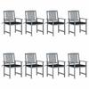 VidaXL Set of 8 Garden Chairs with Cushions, Patio Seats, Dining Chairs, Outdoor Patio Furniture, 3078229