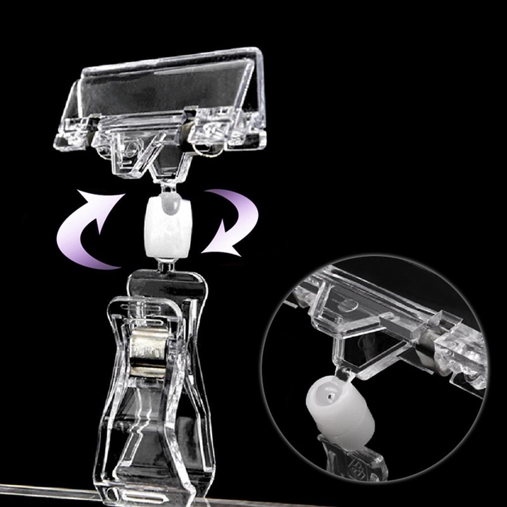 20 шт. зажимы для товарных вывесок с двойной головкой, держатель для дисплея цены, зажим на подставке для бирки