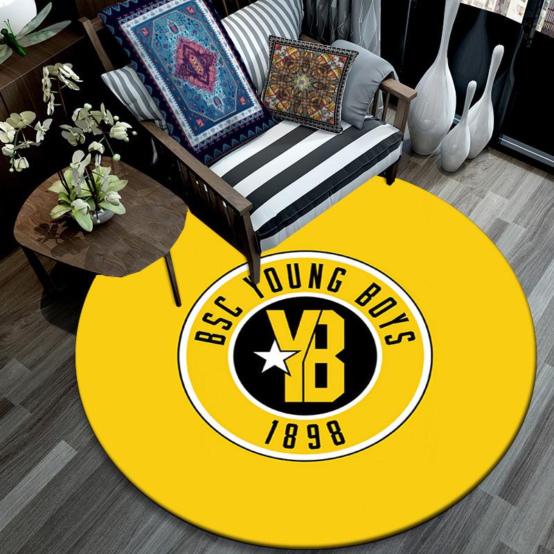 BSC Young Boys Round Area Rug,Carpet Rug for Living Room Bedroom Sofa Playroom Decor,Non-slip Floor Mat