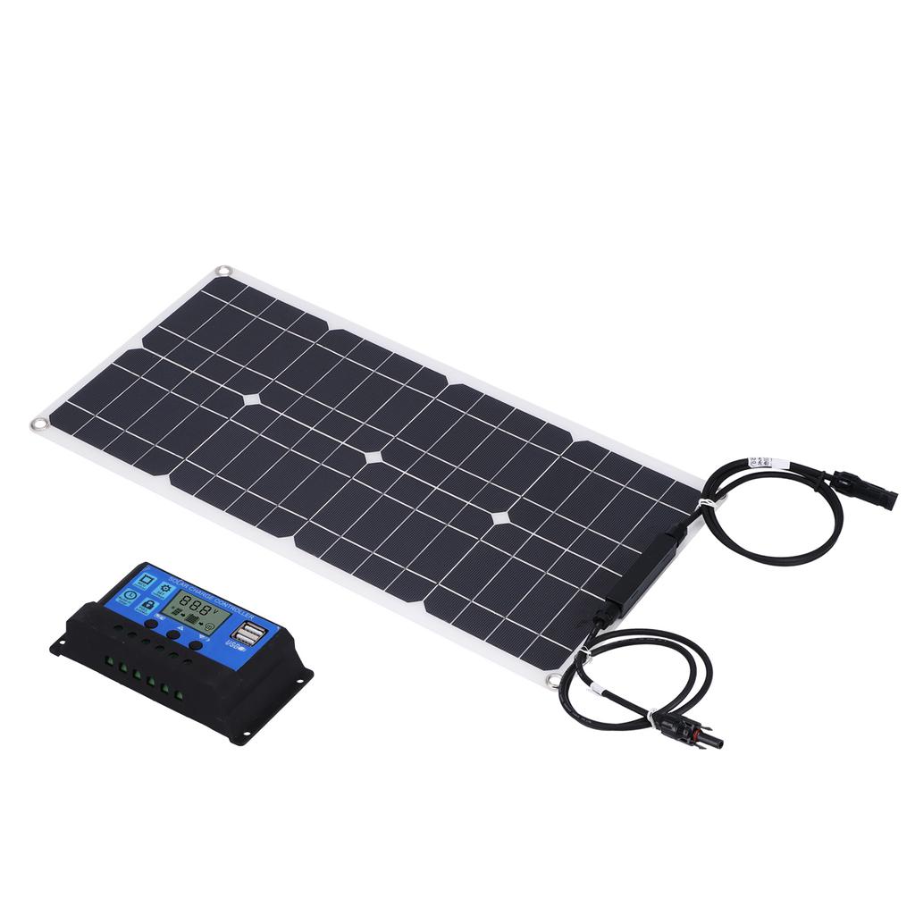 25W Monocrystalline Solar Panel with 30A Solar Charge Controller High Efficiency Photovoltaic Panel