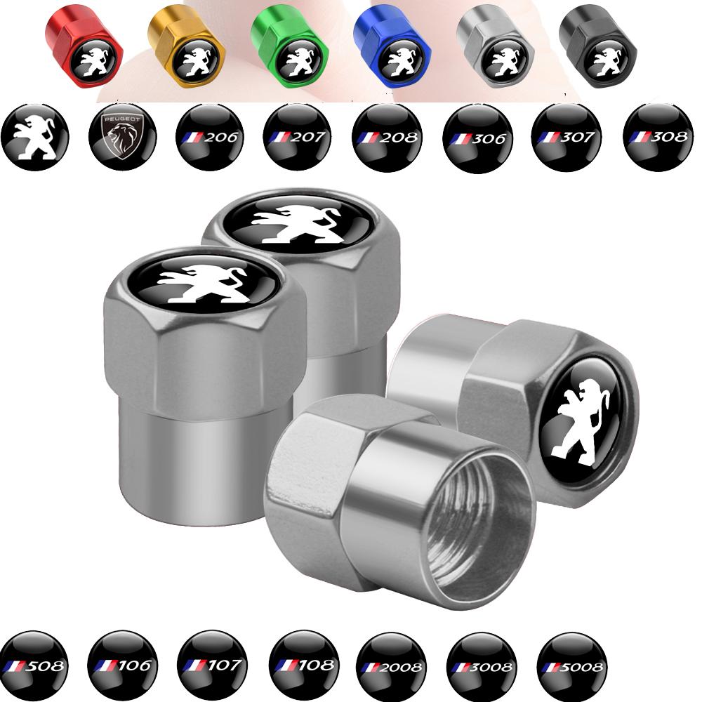 4pcs Car Wheel Tire Air Valve Caps Stem Cover For Peugeot 207 5008 508 106 407 206 308 208 407 3008 307 2008 Auto accessories