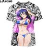 Футболки для аниме High School DXD, мужские, косплей, сексуальная девушка, Риас, мультяшная футболка, хентай, искушение, японская уличная одежда, топы в стиле хип-хоп