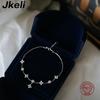 Jkeli 925 Silver Plated 18k Gold Shiny Zircon Flower Bracelet for Women Girl Korean Temperament Exquisite Jewelry Gifts