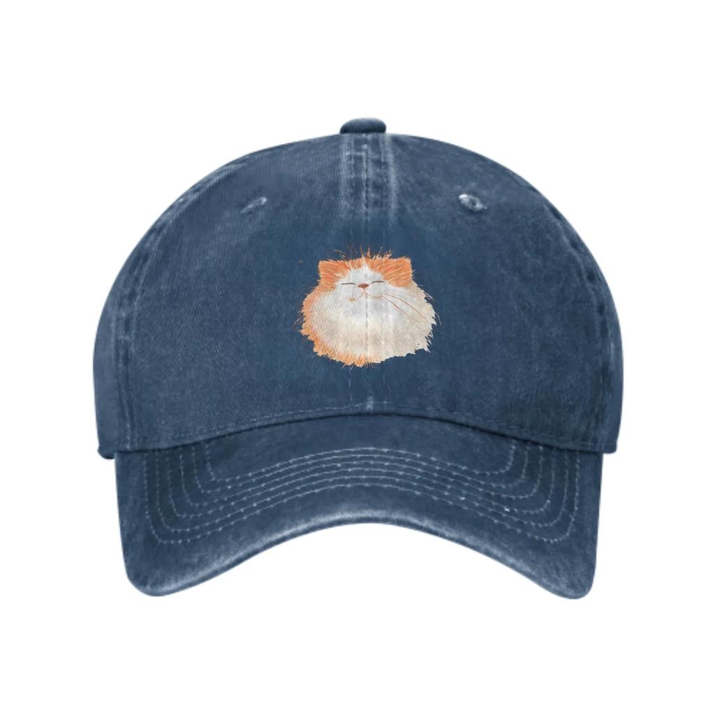 Оранжевый Белый Кот Летняя Классическая Модная Мужская Кепка Дальнобойщика Хлопок Дышащая Женская Ковбойская Кепка Для Отдыха На Открытом Воздухе Баскетбольные Кепки