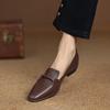 Модные лоферы женские туфли-лодочки 2025 новая весна острый носок слипоны женские туфли из натуральной кожи на низком каблуке женские туфли уличной моды