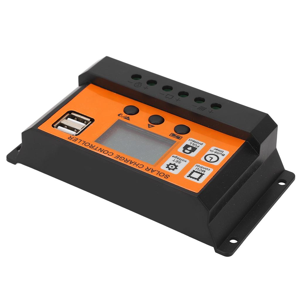 Контроллер заряда от солнечной батареи ЖК-дисплей 3-ступенчатое управление Регулятор заряда солнечной панели для кислотного