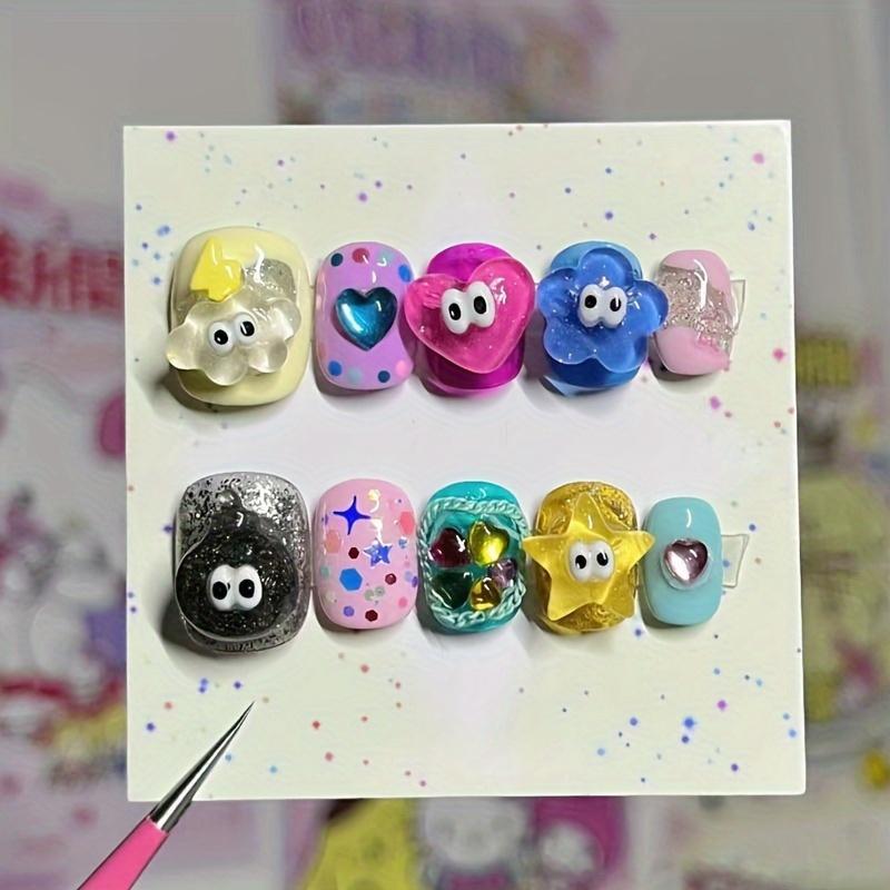 10Pcs Cute Candy 3D Cloud Star Starfish Handmade Fake Nails