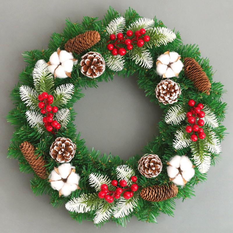 Рождественский венок кольцо из ротанга: 50/60/80СМ Подвеска на дверь и 2,7М Ротанговая гирлянда для украшения дерева/окна