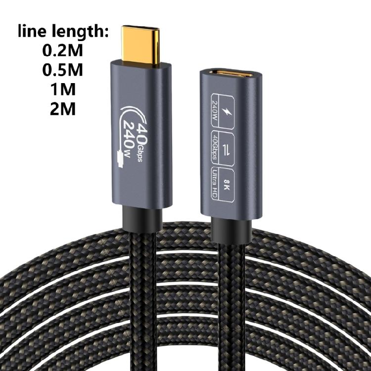 Удлинительный кабель USB4 240 Вт 8K USB C 40 Гбит/с Кабель для передачи данных 8K@60 Гц Видеокабель для смартфона ноутбука