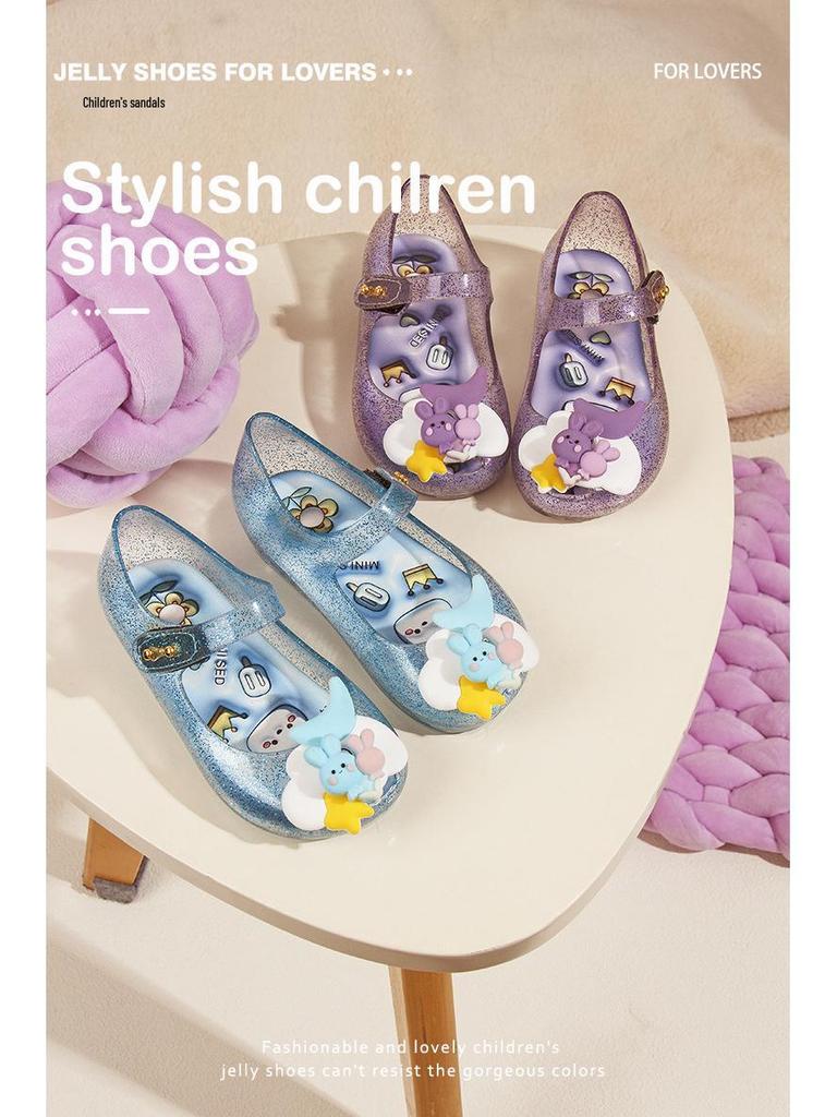 Девочковые хрустальные сандалии-пип-тоу принцессы