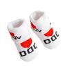 1 Pair Baby Socks with "I Love Dad/Mom" Pattern Cotton Striped Socks for Newborns 0-6 Months Cute Shower Gift & Daily Wear