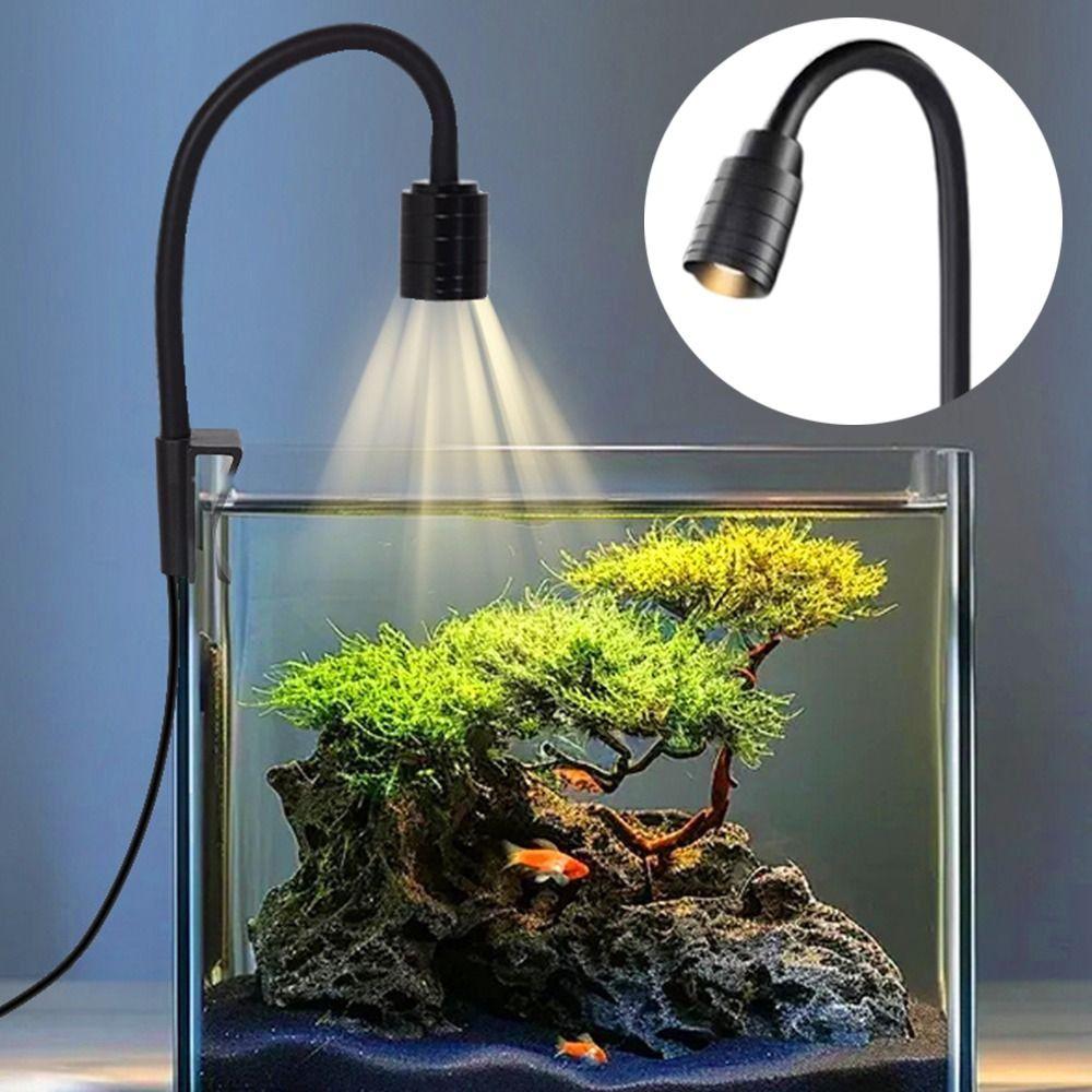 3W Mini Clip-on Aquarium Lamp Adjustable Zoom Adjustable Focus Spotlight  Home Decorations