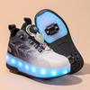 TUINANLE High Quality Skate Shoes for Kids LED Light Luminous Sneakers Children Two Wheels Shoes for Boys Girls with USB Charging