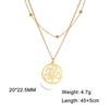 Fashion Life of Tree Necklace Stainless Steel Real Gold Electroplating Non-fading Pendant Jewelry