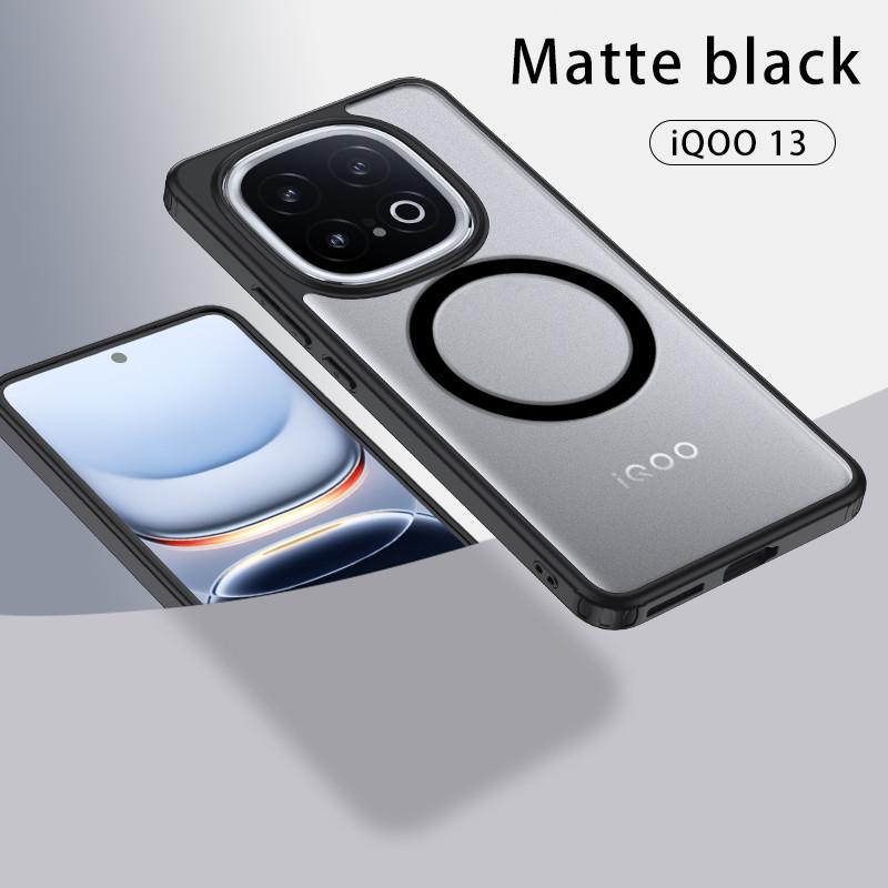 For Vivo Iqoo 13 5G Cover Magsafe Case Magnetic Wireless Charging Translucent Matte Shockproof Acrylic Bumper for Iqoo 13 Iqoo13 Shell
