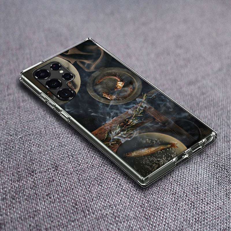 Копченая скумбрия Рыба Foodstyling Композиция Чехол для телефона Для Samsung Galaxy S24 S23 S21 S20 FE S22 S26 Ultra S25 Edge S10 Plus Co