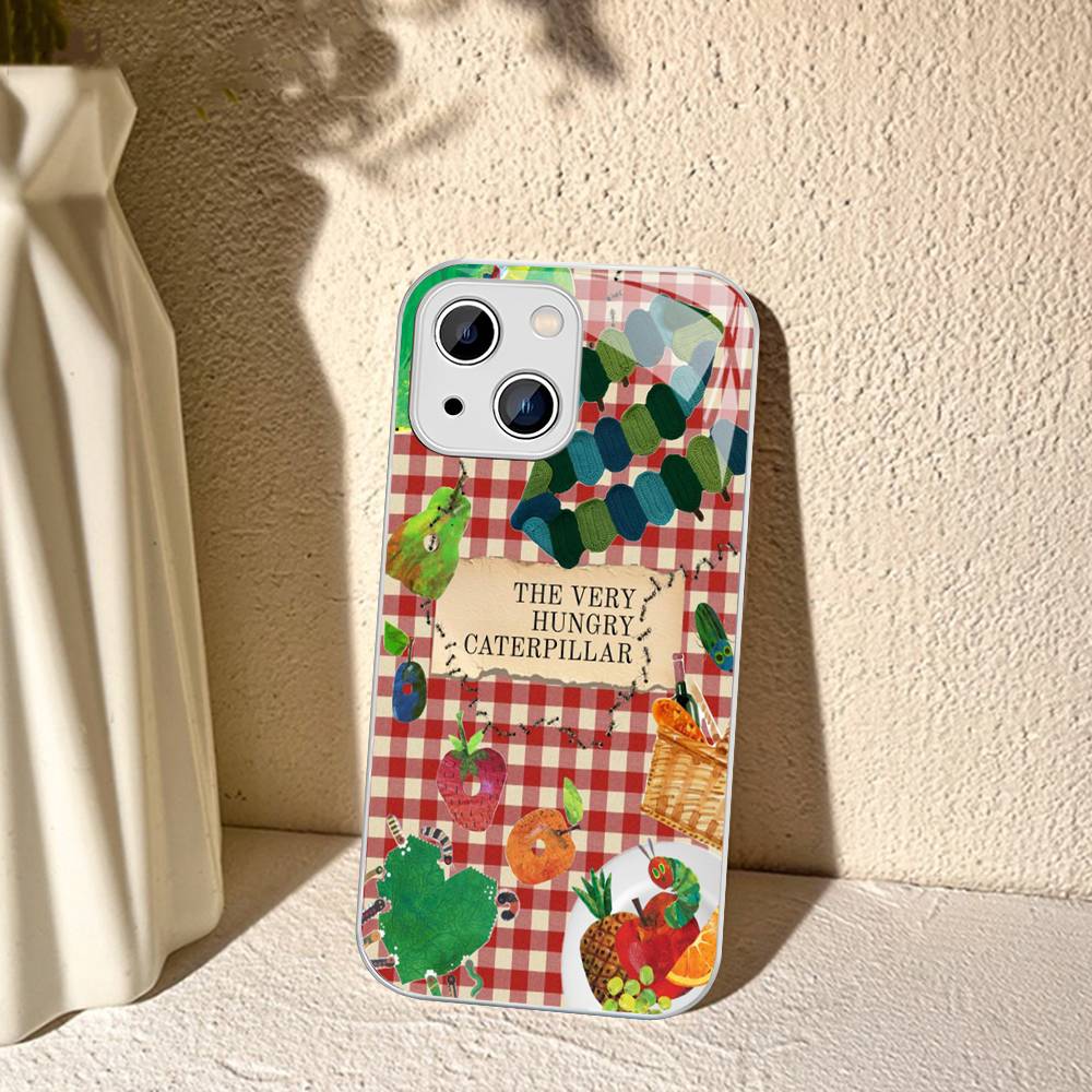 Очень голодная гусеница Для iPhone 14 13 12 Mini 11 Pro XS Max X XR 14 Plus Закаленное стекло