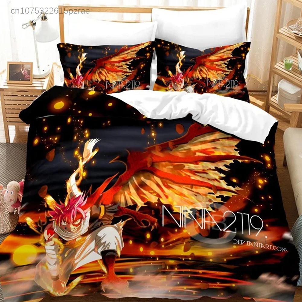 Аниме Fairy Tail Natsu Постельное белье Пододеяльник Спальня Одеяло Покрывала Односпальный Твин King Size Покрывало Домашний Текстиль