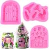 New Creative Styling Handmade Mold Fairy Door Combination Snail Mushroom Sugar Cake Silicone Decoration Accessories Cake Tools