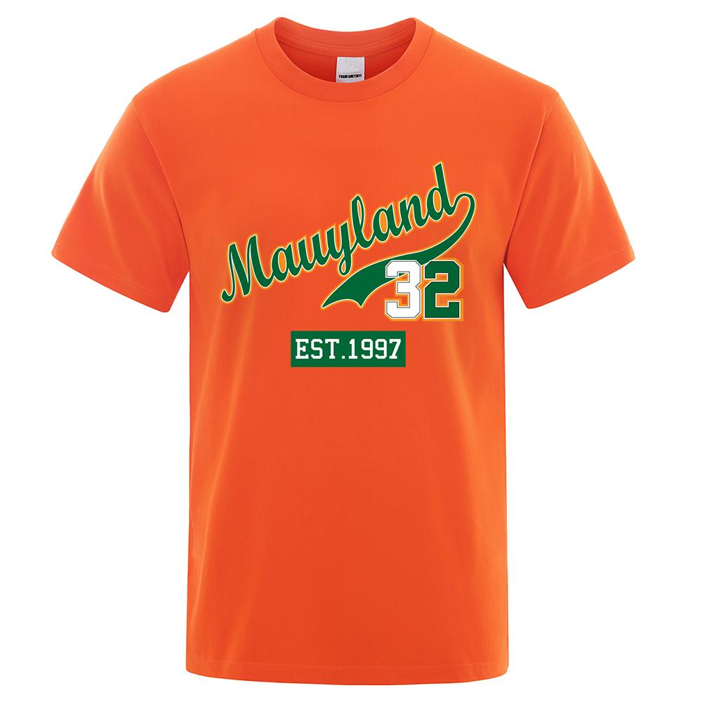 Marllyland 32 Est.1997 уличная одежда с буквенной графикой, мужские повседневные футболки большого размера из хлопка с круглым вырезом, свободные футболки