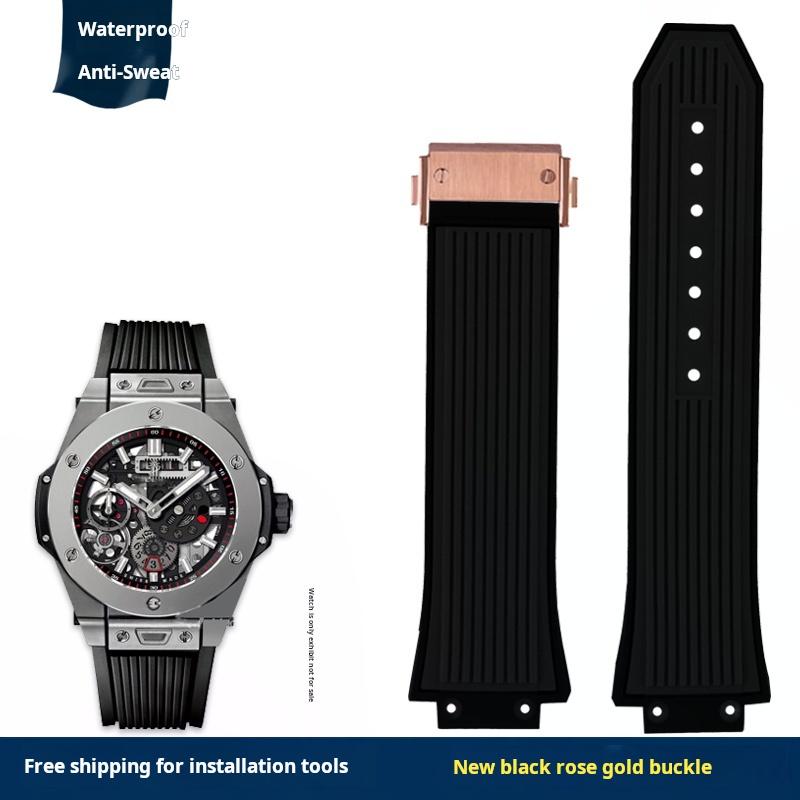Для серии HUBLOT BIG BANG силиконовый ремешок 27x17 мм выпуклый интерфейс ремешок для часов мужские складная пряжка браслет аксессуары