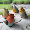 Ручная Резьба Птицы Орнаменты из Массива Дерева Миниатюрный Настольный Декор для Дома Кабинета Офиса Милый Подарок для Любителей Птиц