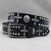 Unisex Cross Skull Rivet Punk Belt - Y2K Style Cowhide Nightclub Fashion
