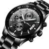 CRRJU 2214New Men's Business Watch, Six-Hand Chronograph Multifunctional Stainless Steel Watch