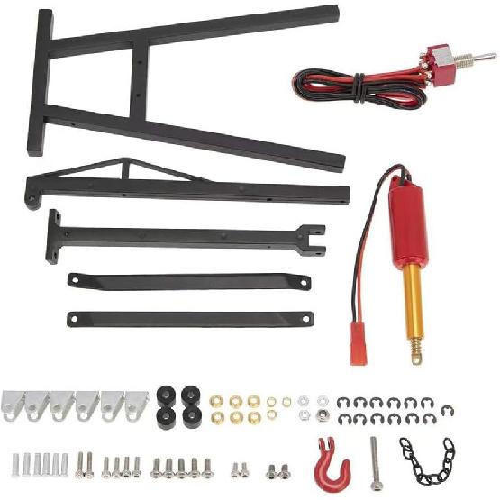 Simulation Engine Hoist, Electric RC Model Car Crane Jack Universal for 1/8 1/10 Scale Remote Control Vehicles - Black