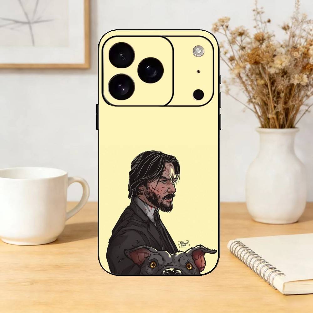 К-Киану Р-Ривз Джон Уик Чехол для телефона Для iPhone 17,16,15,14,13,12,11 Plus,Pro,Max,Mini Силиконовый черный Мягкий чехол