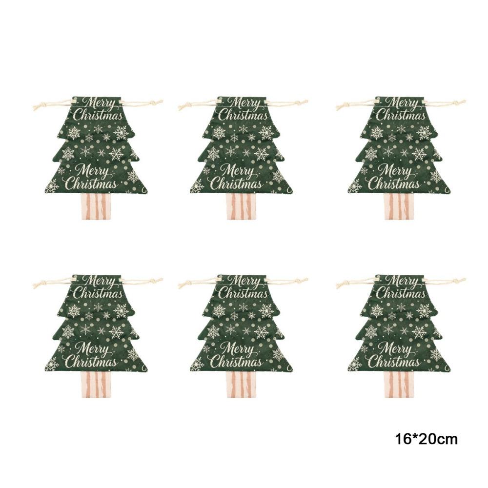 Flannel Drawstring Storage Bags Drawstring Design Pocket Christmas Bags Gift Giving
