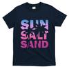 Sun Salt Sand Funny Palm Sun Retro Beach Summer T-Shirt Unisex