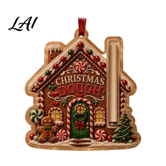 Fun Christmas Gift Accessories 2D Acrylic Cash Holder Ornament Card Hanging Retro Style Holiday Ornaments Xmas Tree Decor Reusable Pocket