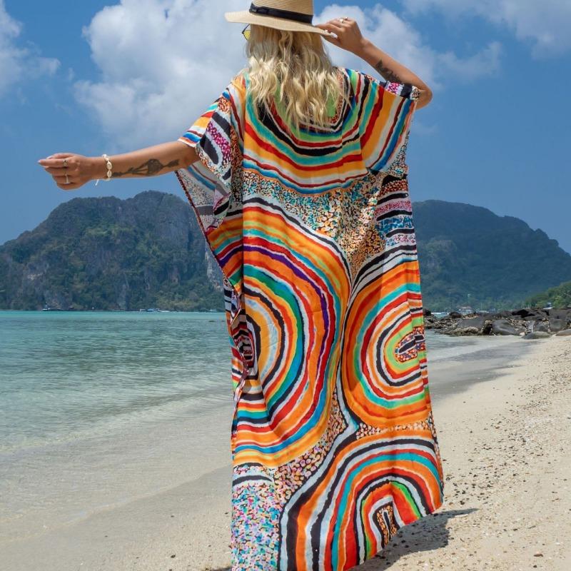 Женская мода лето весна леопардовый принт рукава 1/2 V-образный вырез свободная талия повседневные платья