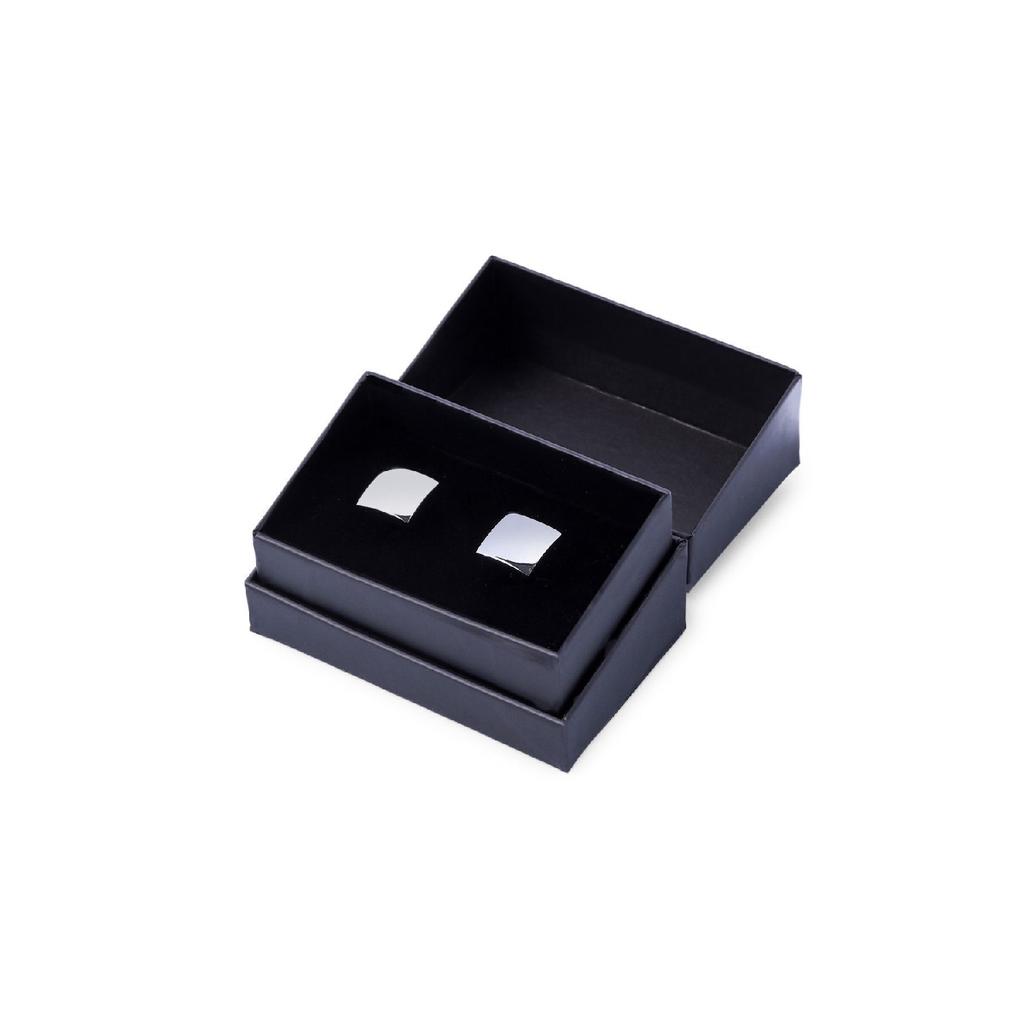 Черная однотонная круглая запонка