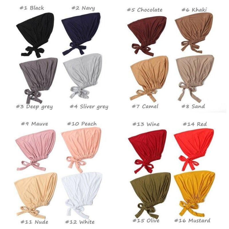 Muslim Scarves Women Muslim Clothing Solid Modal Caps Islamic Underscarf Bonnet Turban