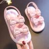 Girls Sandals Bow Knot Sweet Soft Children's Beach Shoes Kids Summer Floral Sandals Princess Fashion Cute High Quality