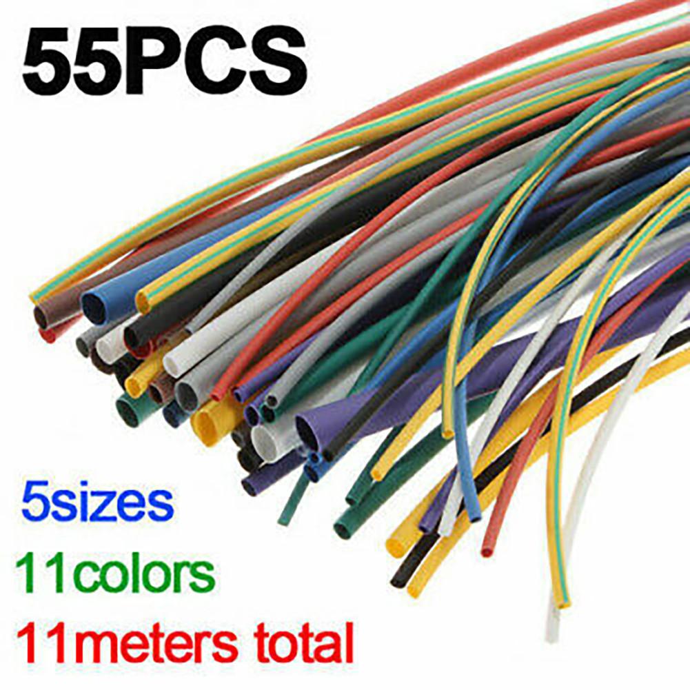 Supplies Heat Shrink Tube Tubing Wire Electrical Equipment Heatshrink Kit Polyolefin Set 2:1 5 Sizes Practical