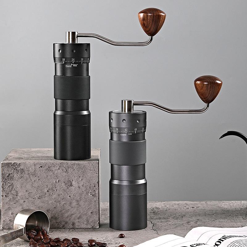 Stainless Steel Hand-Crank Coffee Grinder with External Adjustment for Italian Coffee