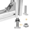 20Pcs A2-70 Stainless Steel M8x20 T Slot Hammer Head Bolts With Flange Nuts, Heavy Duty T Stud Sliding Screws For Aluminum Profile Solar PV Mounting