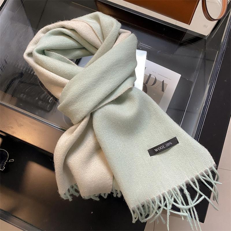 Women's Winter Long Scarf 100% Wool Christmas Scarf Style Warm Soft Chunky Wrap Shawls Scarves Men Thicken Poncho Stoles