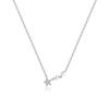 Sterling Silver Three Star Pendant  Zircon Long Necklace Charm Women Delicate Luxury Anniversary Gift Fine Jewelry